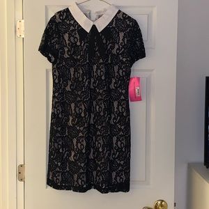 Betsey Johnson short lace dress collared dress